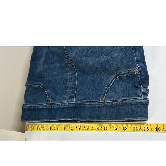 Spanx Jeans Womens Large Distressed Skinny Dark Wash Denim Stretch Shaping Slim - Picture 7 of 9
